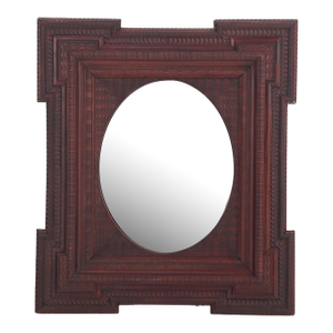 A French Mahogany Dutch Ripple Style Mirror, C 1890.