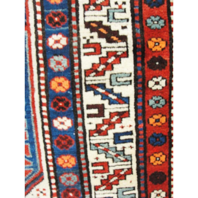 Red Antique Caucasian Kazak Kurdish Runner For Sale - Image 8 of 8