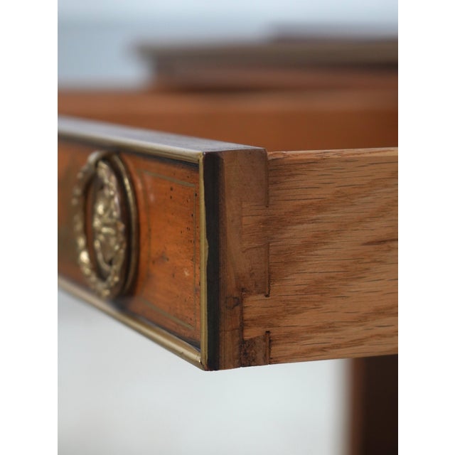 Hekman Furniture Hekman 2 Drawer Yew Wood & Walnut Library Table For Sale - Image 4 of 17