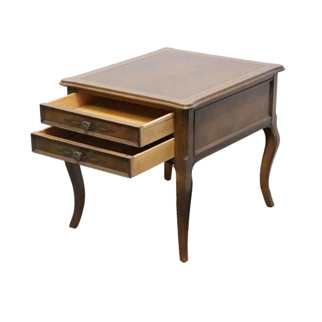 Late 20th Century Hekman Furniture Pecan Italian Provincial 22" Accent End Table For Sale - Image 5 of 11