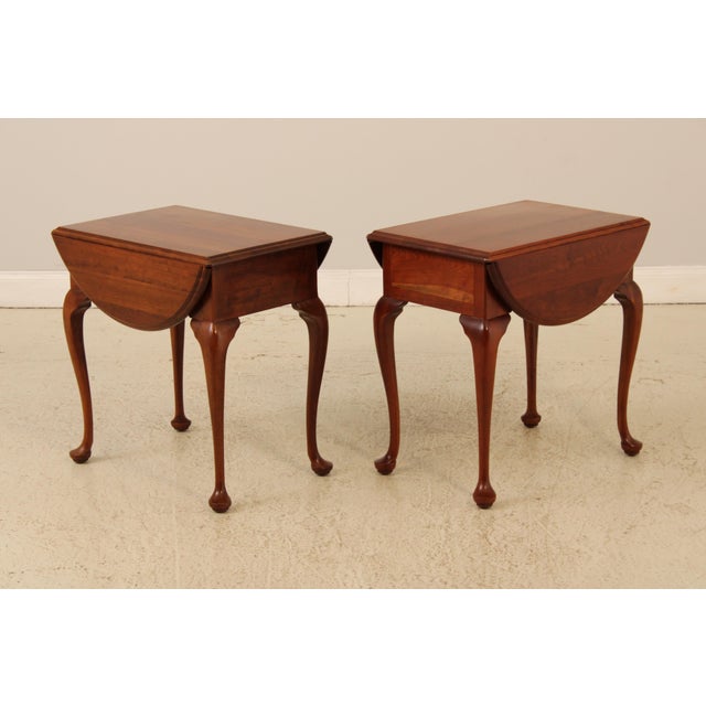 Pair Stickley Cherry Drop Lead Living Room End Tables For Sale In Philadelphia - Image 6 of 18