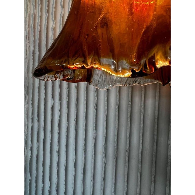 Vintage Murano Amber Glass Pendant Lamp, 1970s For Sale - Image 4 of 8