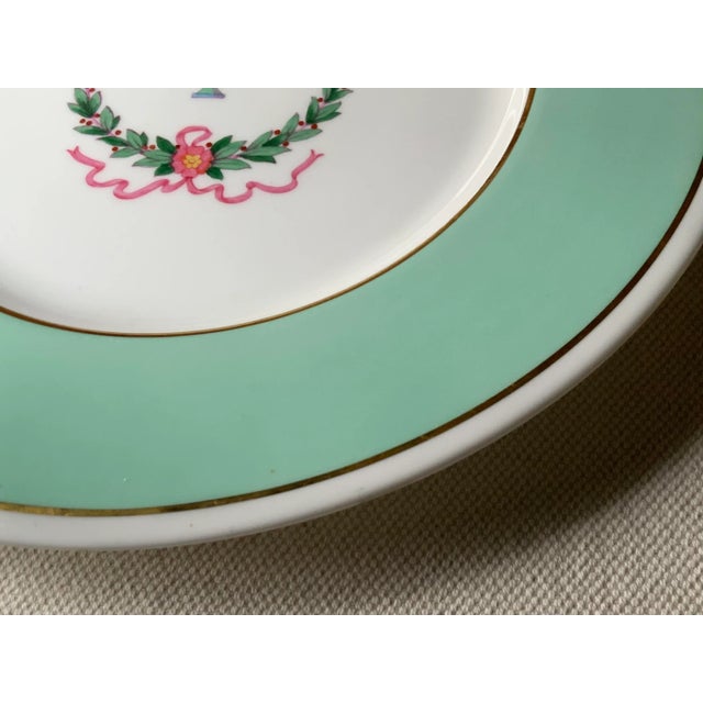Spode Copeland Hand-Painted Serving Plate/Charger With Aqua Border, c.1900, 10.5" For Sale - Image 11 of 18
