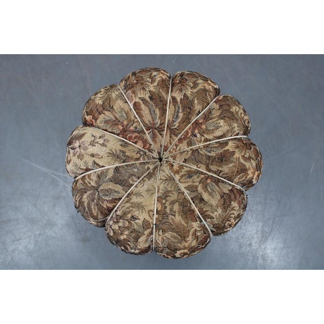 Mid-Century Modern Czech Upholstered Stool in Beech Wood, 1950s For Sale - Image 3 of 8