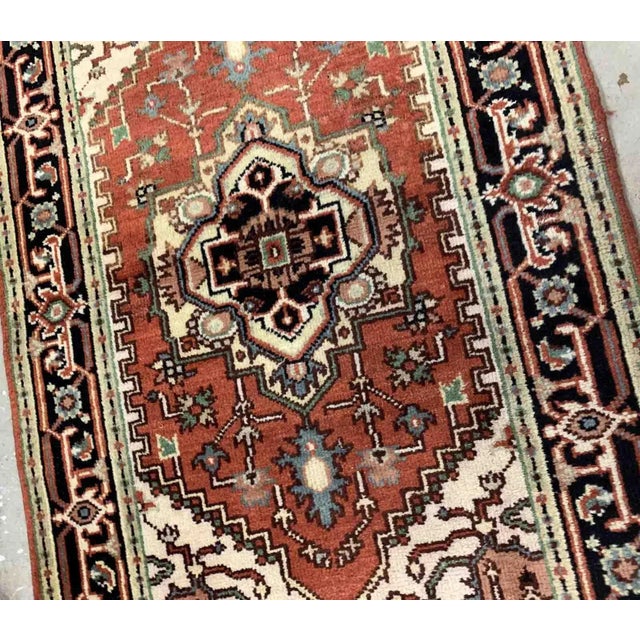 Textile 1970s Handmade Vintage Persian Heriz Rug 3.1' X 5.2' For Sale - Image 7 of 8
