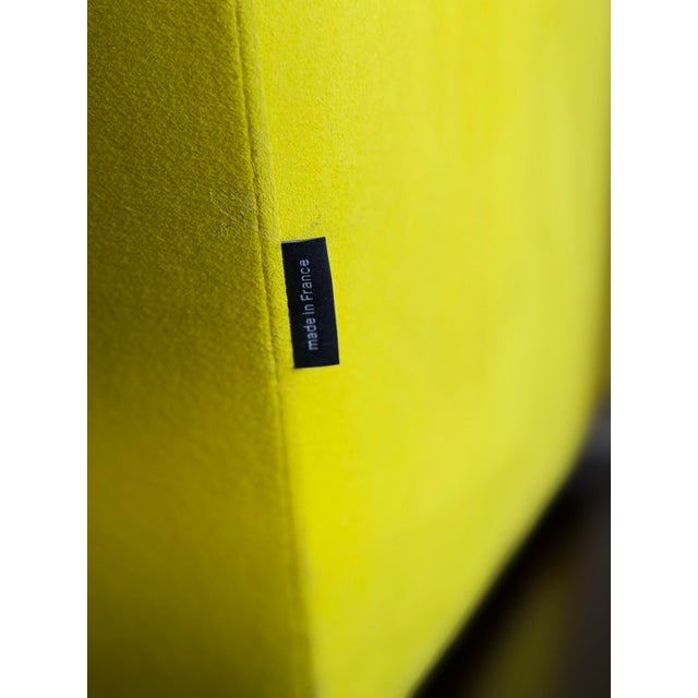 Yellow Late 20th Century Ligne Roset Bold Yellow Chartreuse Microfiber Suede Lounge Chair, Made in France For Sale - Image 8 of 12