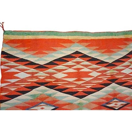 Tribal Geometric Small Rug Rustic 19th Century Native American Navajo Germantown For Sale - Image 10 of 15