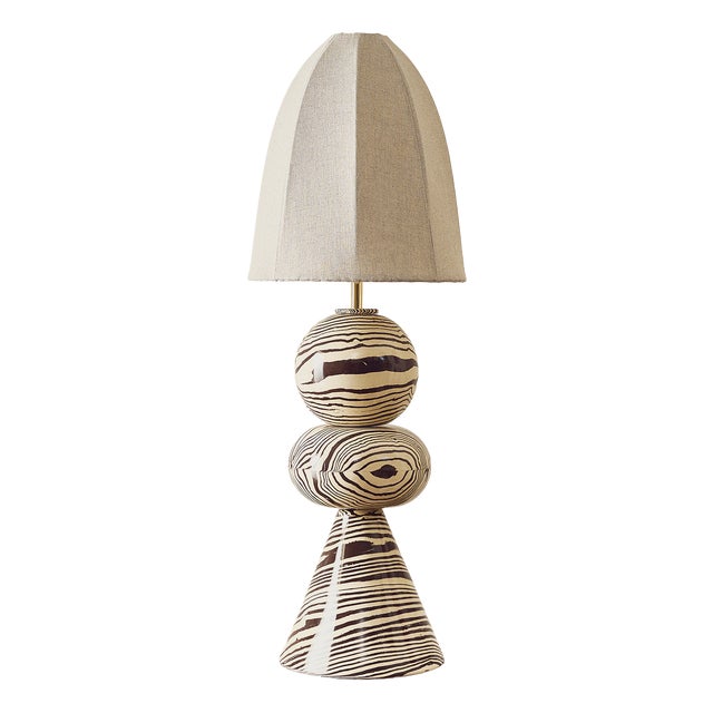 Ceramic Swan Brown & White Table Lamp by Henry Holland Studio For Sale