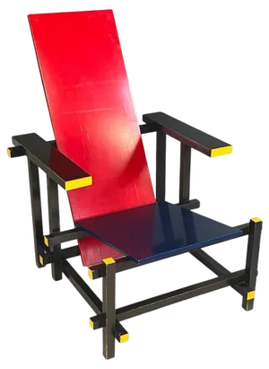Bauhaus Italian 1st Production Armchair in Red and Blue attributed to Rietveld for Cassina, 1971