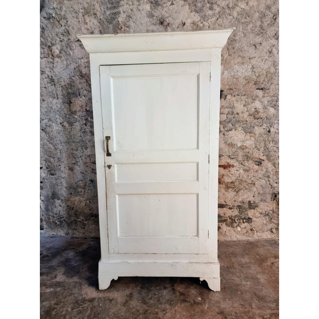 Antique French Pine Cabinet in Off-White Paint, 1900-1920 For Sale - Image 13 of 15