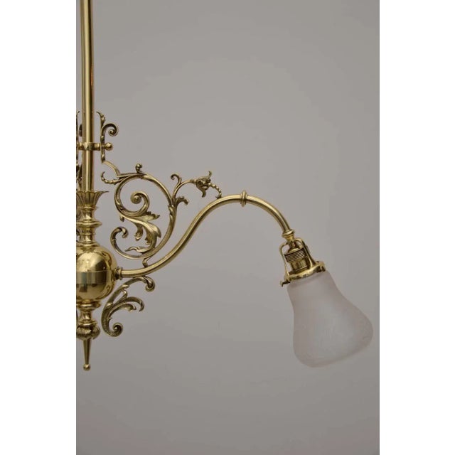 Antique Glass Chandelier For Sale - Image 4 of 6