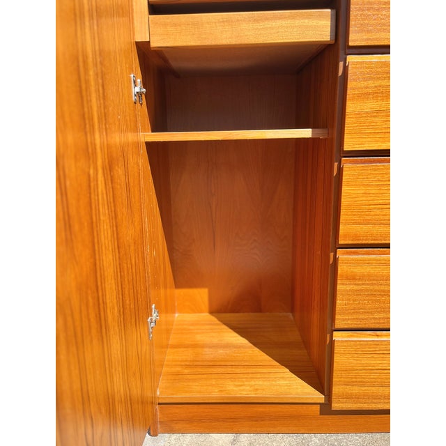 Danish Mid 20th Century Modern Teak Highboy Dresser or Gentlemen’s Chest For Sale - Image 9 of 17
