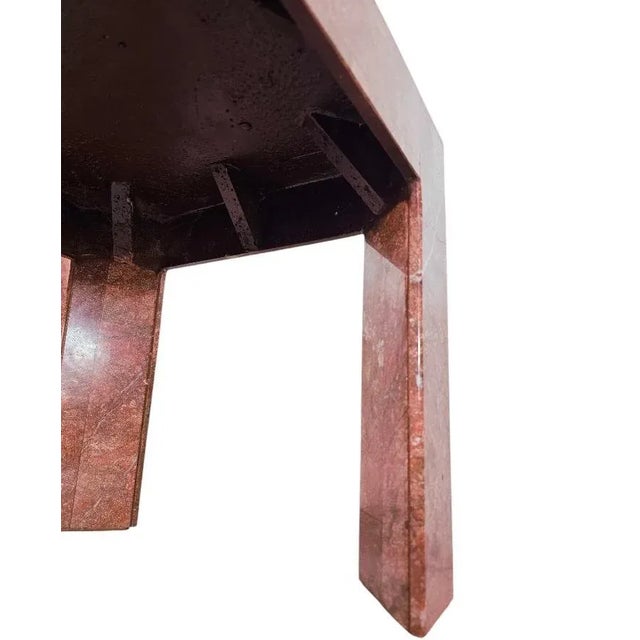 1960s Mid Century Hollywood Regency Karl Springer Style Tessellated Pink Marble Side Tables - a Pair For Sale - Image 10 of 12