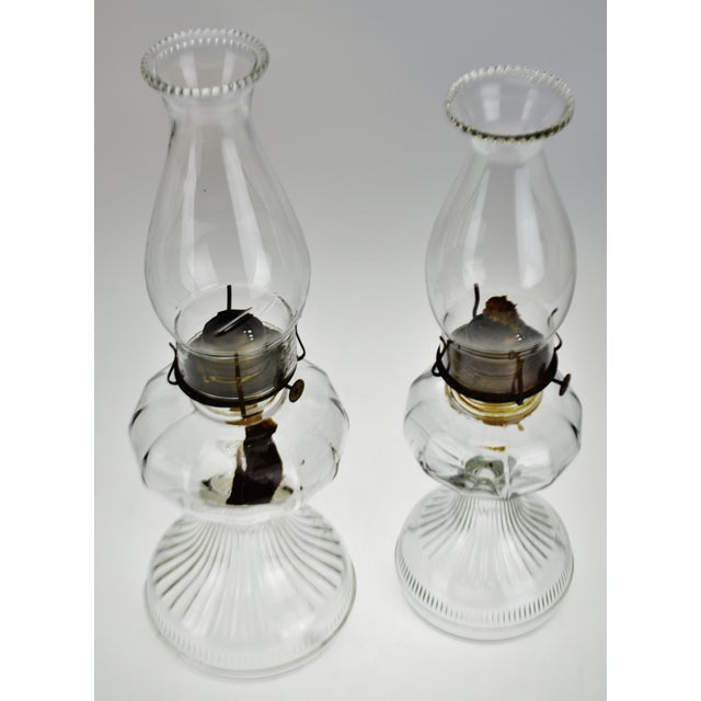 Vintage Clear Glass P&a Eagle Oil Lamps Set of 2 Chairish