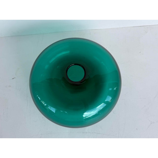 Mid-Century Modern Vintage Art Glass Green Bowl For Sale - Image 3 of 7