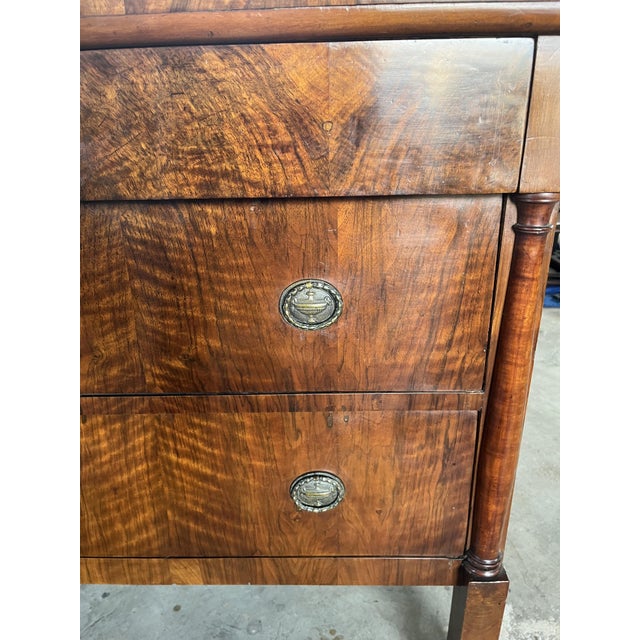 Wood 19th Century Empire Walnut Chest of Drawers For Sale - Image 7 of 13