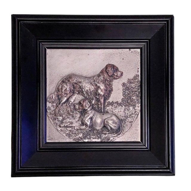 Late 19th Century Two Saint Bernards Bernhadiner Dogs Relief by Oscar Pflug, 1898 For Sale - Image 5 of 5