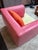 Celery Micro-Suede + Rose Pink Leather Chair + Ottoman For Sale - Image 10 of 12