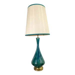 Mid Century Modern Green Malachite Table Lamp