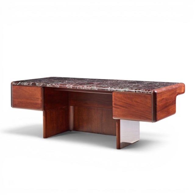 Mid-Century Modern Vladimir Kagan Mid Century Marble Top Executive Desk For Sale - Image 3 of 12