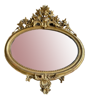 Large Louis XV Oval Giltwood Mirror