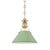 Transitional Hudson Valley Lighting Mark D. Sikes Painted No.2 1-Light Small Pendant, Aged Brass/Leaf Green Combo For Sale - Image 3 of 3