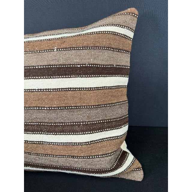 Contemporary Turkish Hemp Pillow Cushion Natural Beige Brown Cushion Cover 20"x20" For Sale - Image 3 of 4
