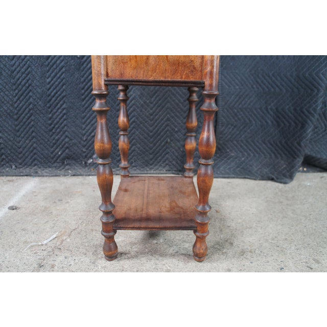 Brown Antique Cushman Mahogany Humidor Tobacco Smoking Cabinet Table Stand 27" For Sale - Image 8 of 11