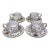 1920s French Faience Cups & Saucers - Set of Four For Sale