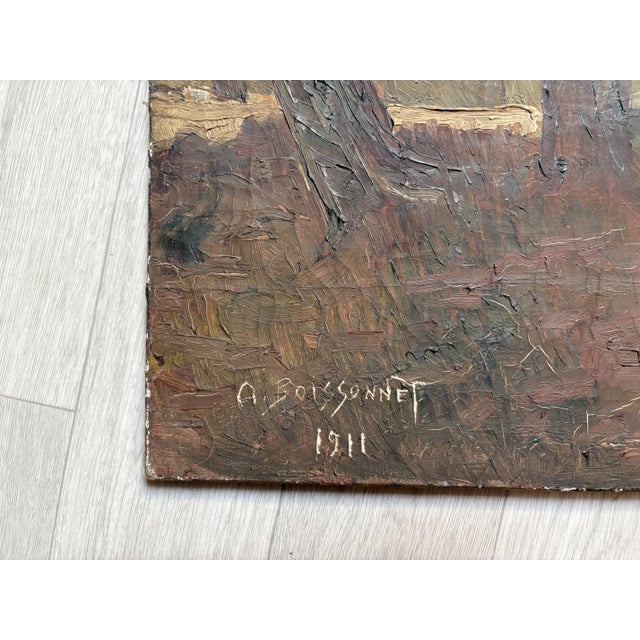 Alexis Boissonnet, Landscape with Forest, Late 1800s-Early 1900s, Oil on Canvas, in Good conditions. Designed 1890 to 1919...