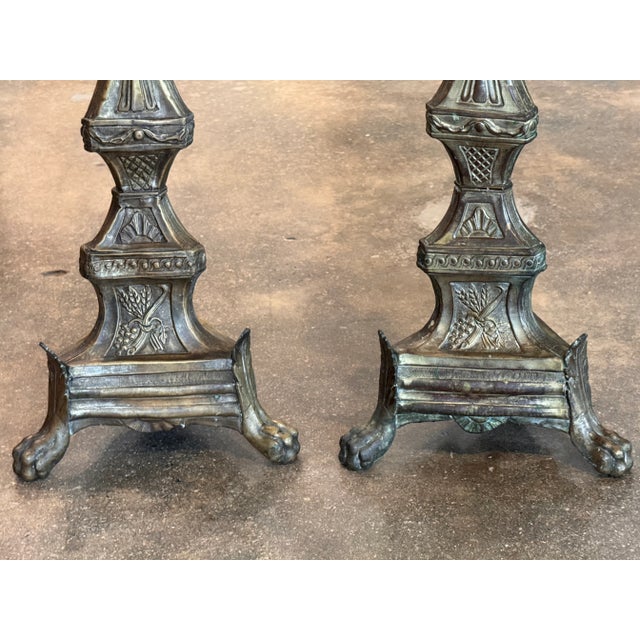 19th Century Pair of Altar Sticks For Sale - Image 5 of 10