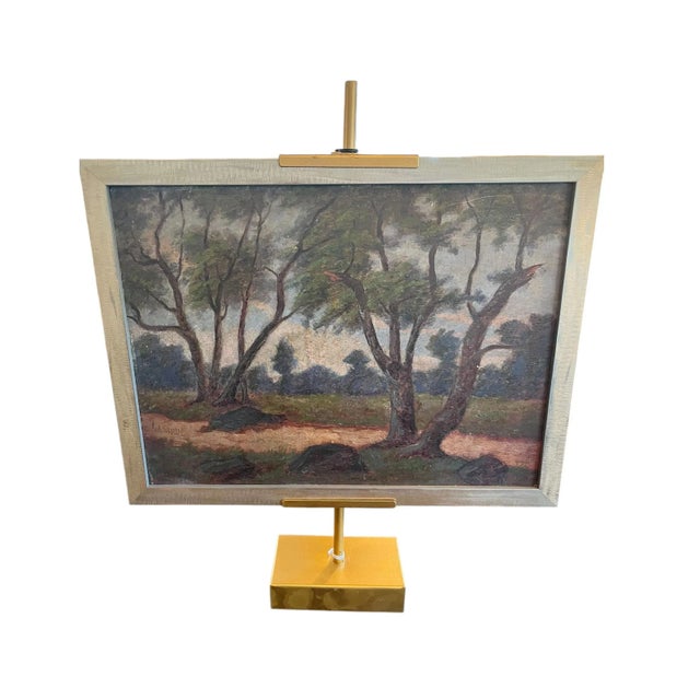 A charming vintage oil painting capturing the beauty of the European countryside through warm, earthy tones and expressive...