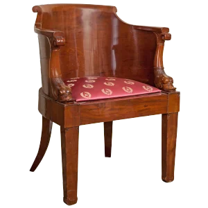 Early 19th Century Empire Solid Mahogany Desk Chair