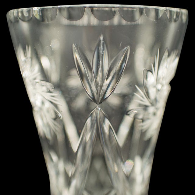 Vintage Crystal Flower Vase, English, Cut Glass, Bouquet, Sleeve, Circa 1940 For Sale - Image 10 of 12