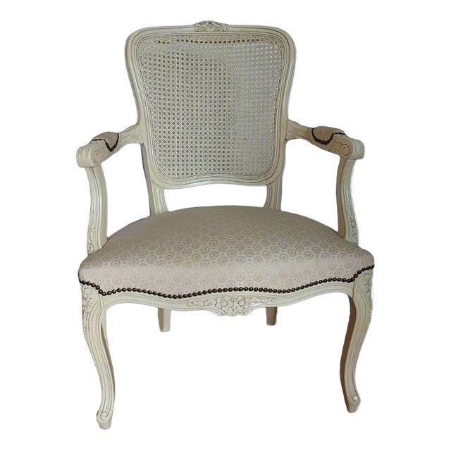 French Rococo Wooden Armchair For Sale