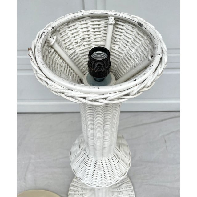 Antique Woven Wicker Floor Lamp For Sale - Image 12 of 13