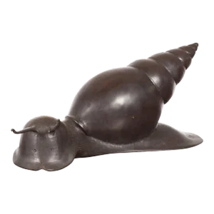 Small Vintage Lost Wax Cast Bronze Snail Sculpture with Dark Patina