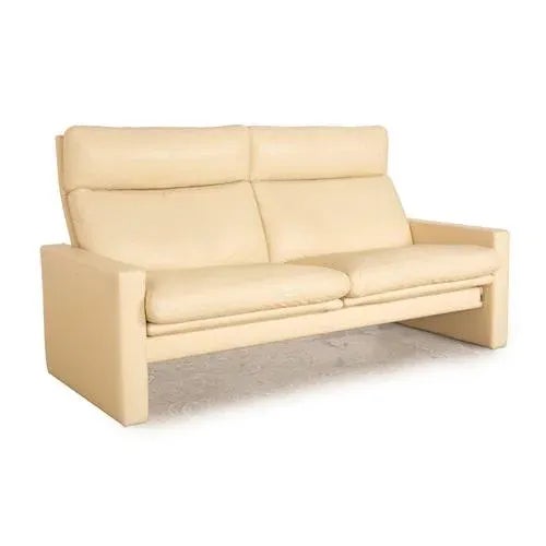 Manhattan Leather Three Seater Cream Sofa from Erpo For Sale - Image 9 of 13