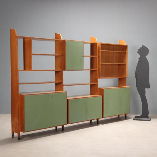 Vintage Bookcase in Lacquered Wood and Glass, 1960s For Sale - Image 3 of 14