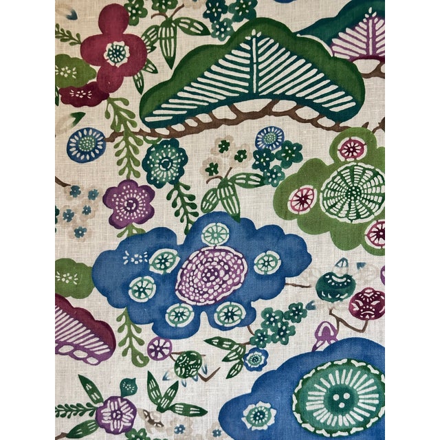 Schumacher Schumacher Yume Linen Fabric 2 Yards in Emerald For Sale - Image 4 of 6