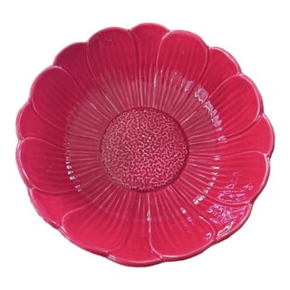 Vintage Bordallo Pinheiro Majolica Red Cabbage Bowl For Sale