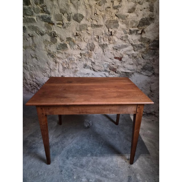 Antique French Walnut Table with Drawer, 1890s For Sale - Image 4 of 18