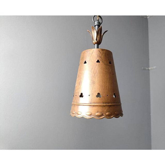 Brutalist Copper Pendant Light, 1970s For Sale - Image 4 of 11