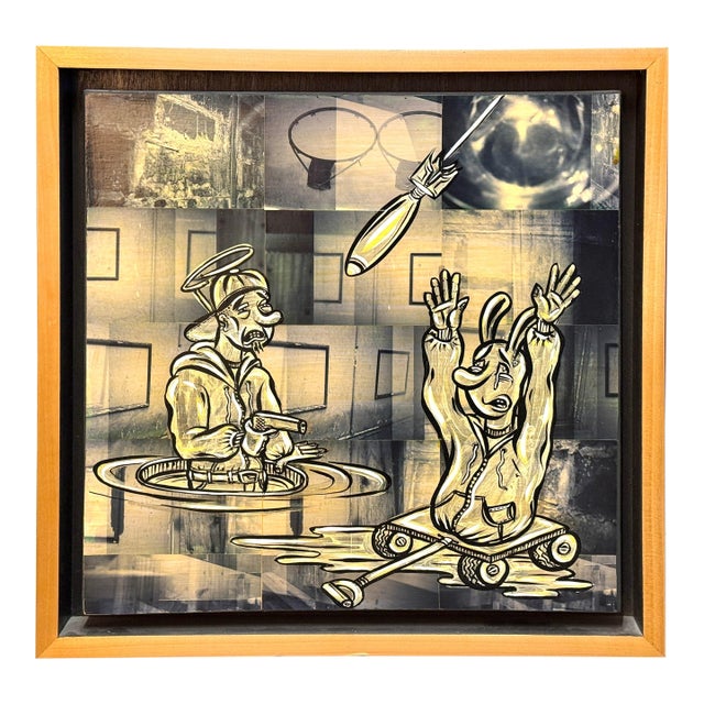 Nicely Framed Original Graffiti Collage Art For Sale