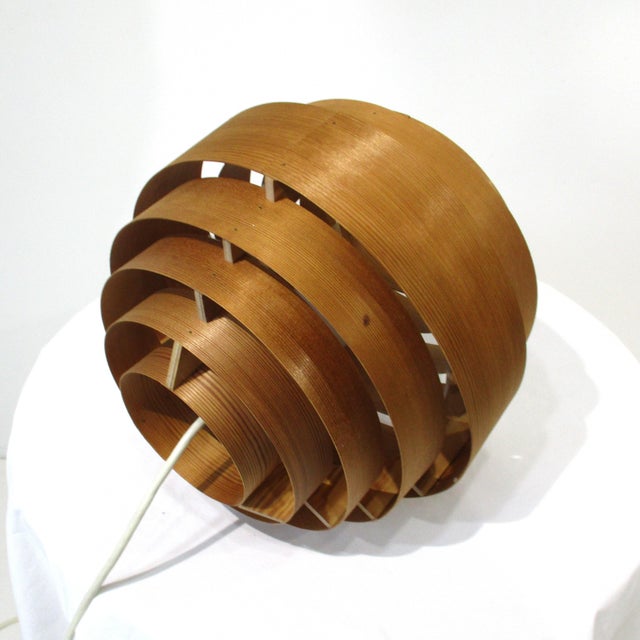 Hans -Agne Jakobsson Ellysett Teak Pendent Lamp Denmark For Sale - Image 9 of 12
