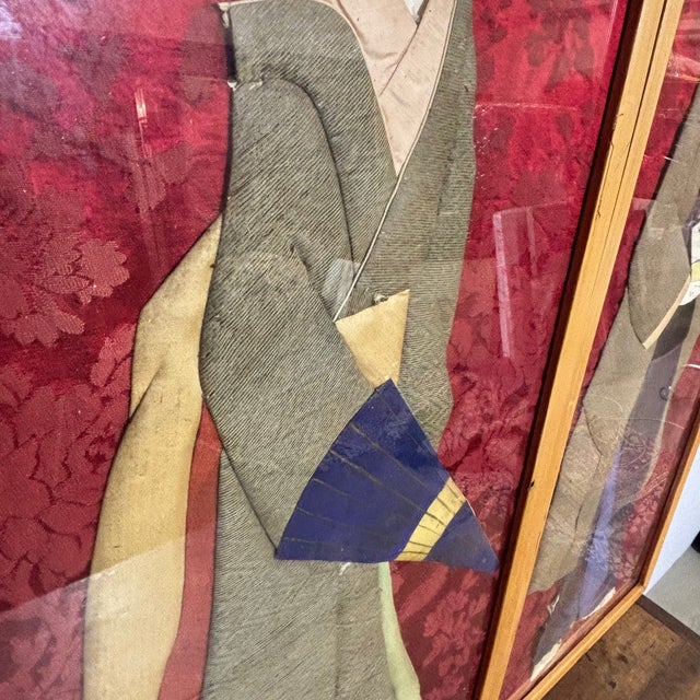 Paint Japanese Artist, Characters Wearing Clothes, Early 1900s, Paintings on Panel, Set of 2 For Sale - Image 7 of 8