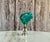 Turquoise Chrysocolla & Malachite Lamp Finials on Chrome Hardware - a Pair For Sale - Image 8 of 9