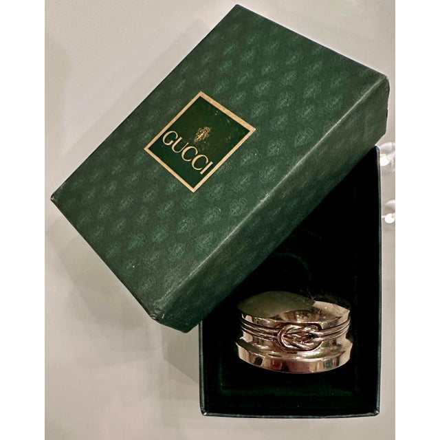 Vintage Gucci Silver Plate Wine Stopper in Original Box For Sale In Savannah - Image 6 of 12