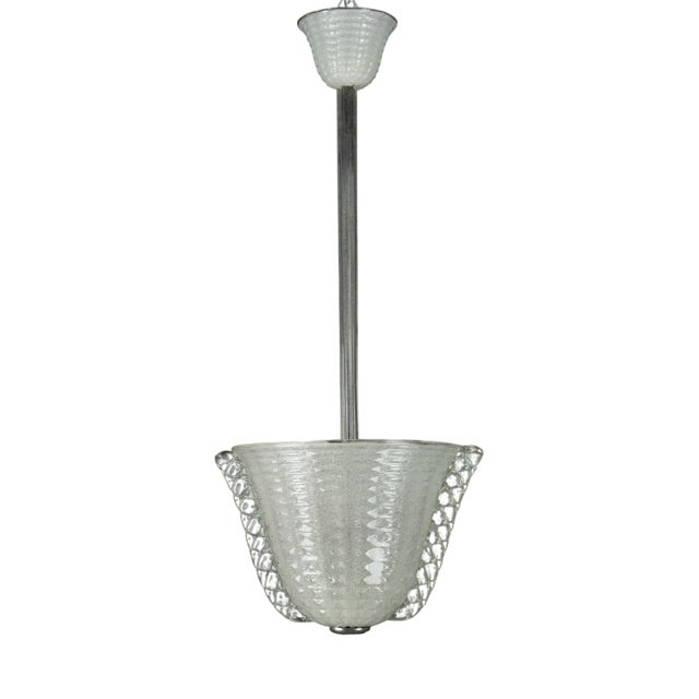 Art Deco Pendant in Pulegoso Murano Glass by Ercole Barovier, 1940s For Sale