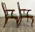 Vintage Queen Anne Wood and Vinyl Dining Arm Chairs - Pair For Sale In Kansas City - Image 6 of 8